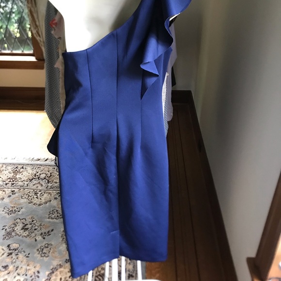 Eliza j off shoulder blue dress with ruffle - Picture 7 of 7